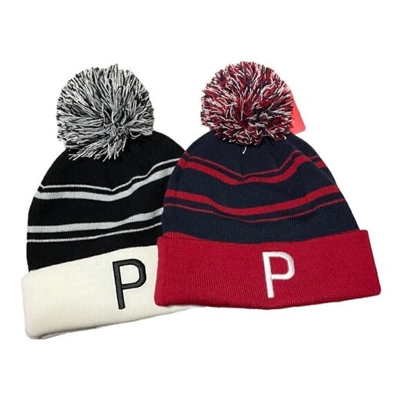 Puma P Removeable Pom Cuffed Beanie (2) - Picture 2 of 12